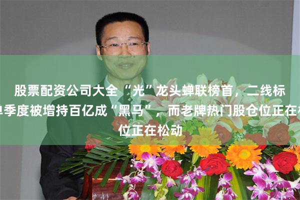 股票配资公司大全 “光”龙头蝉联榜首，二线标的单季度被增持百亿成“黑马”，而老牌热门股仓位正在松动