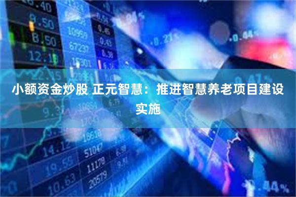 小额资金炒股 正元智慧：推进智慧养老项目建设实施
