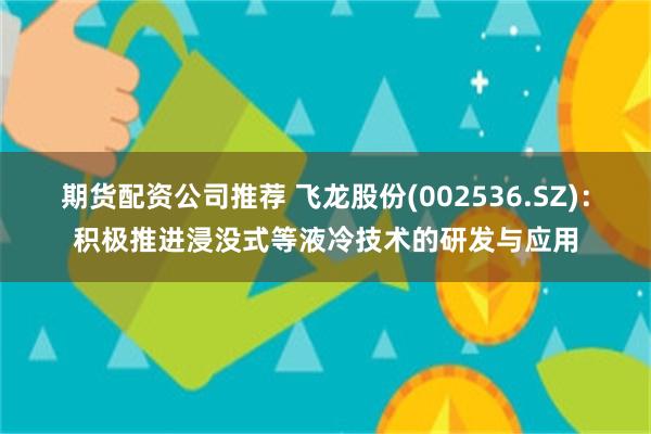 期货配资公司推荐 飞龙股份(002536.SZ)：积极推进浸没式等液冷技术的研发与应用