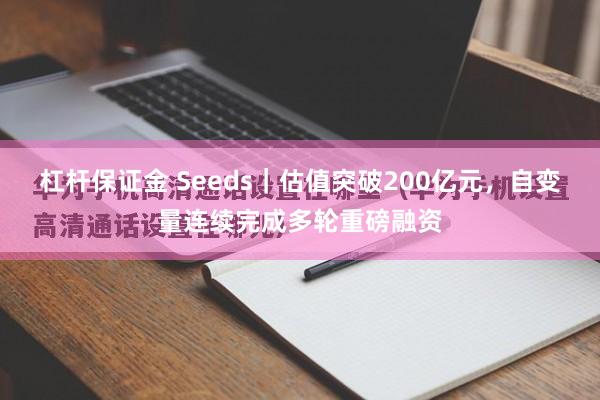 杠杆保证金 Seeds｜估值突破200亿元，自变量连续完成多轮重磅融资