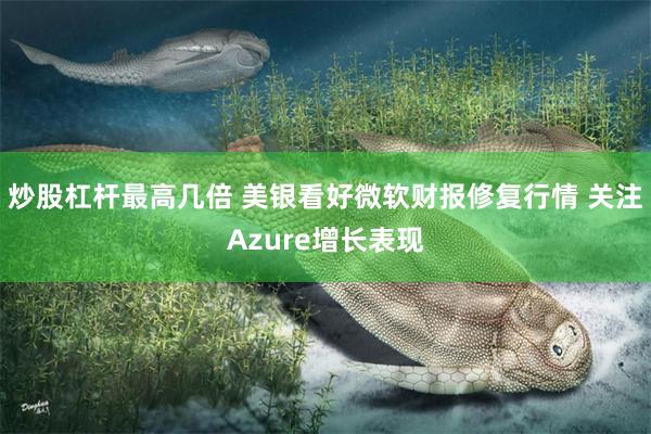炒股杠杆最高几倍 美银看好微软财报修复行情 关注Azure增长表现